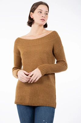 Chandail tricot ultradoux col bateau | 3 couleurs