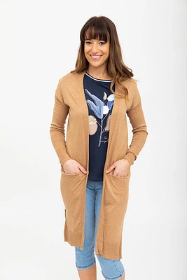 Cardigan long forme ouverte | 3 couleurs