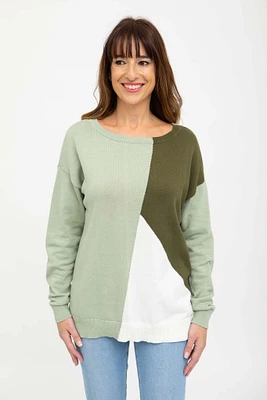 Chandail en tricot à motif géométrique | 2 couleurs
