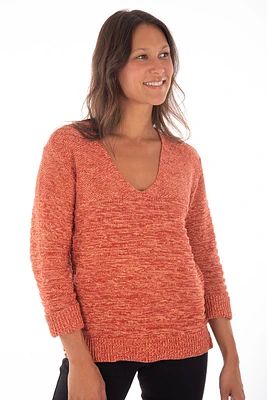 Chandail en tricot texturé col V