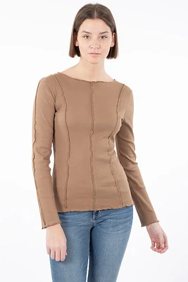 T-shirt coutures retournées manches longues | B.Young 2 couleurs