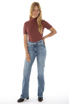 Jean taille haute jambe évasée Silver | Modèle Vintage Bootcut