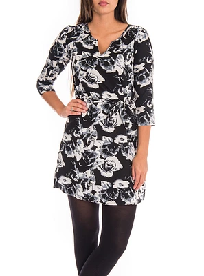 Robe imprimée à manches 3/4
