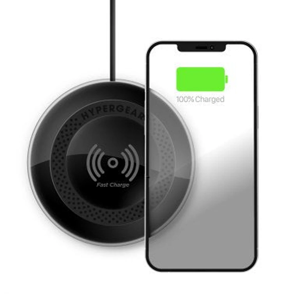 HyperGear 15W ChargePad Pro Wireless Fast Charger w/ USB-C Hub - Black