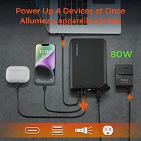 HyperGear 24,000mAh 65W USB-C + A/C Outlet Power Brick Laptop Power Bank