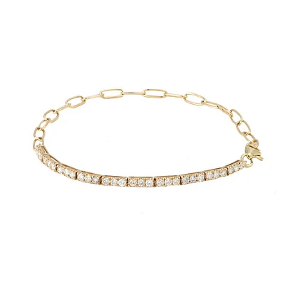 Half PaperClip Diamond Bracelet