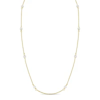 Kids Pearl Stations Gold Necklace