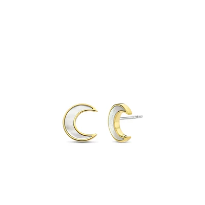 Moon Mother Pearl Stud Earrings