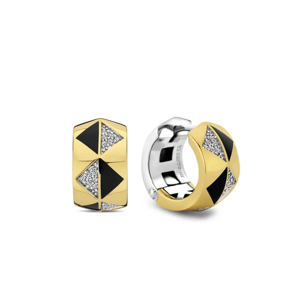 Hexagon Huggie Earrings