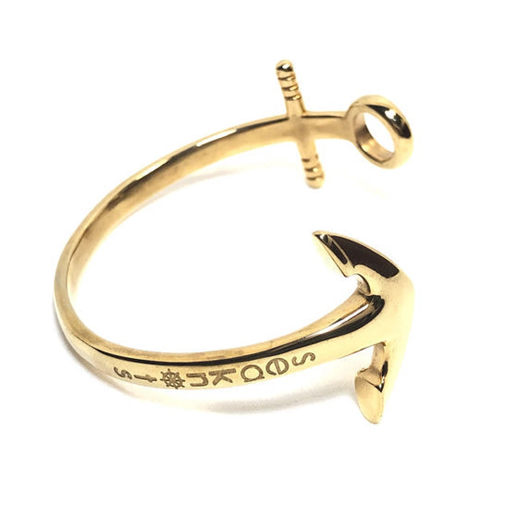 Open Anchor Cuff Steel Bracelet