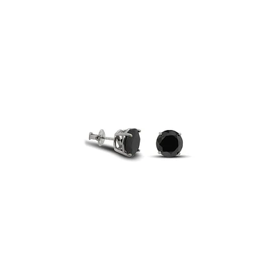 5MM Black CZ Stud Earrings