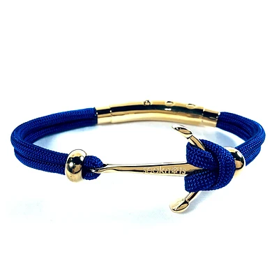 Anchor Beads Double Cord Clasp Steel Bracelet