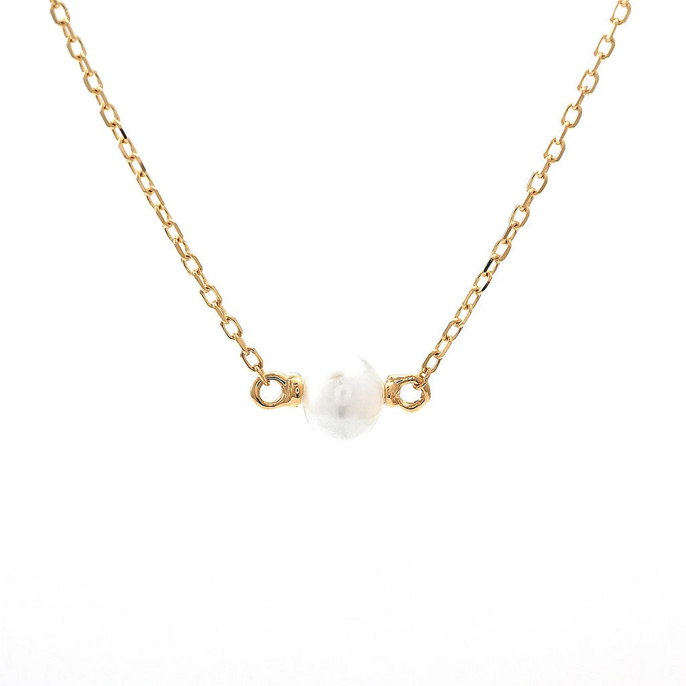 Birthstone Bezel Set Stone Necklace - Yellow Gold