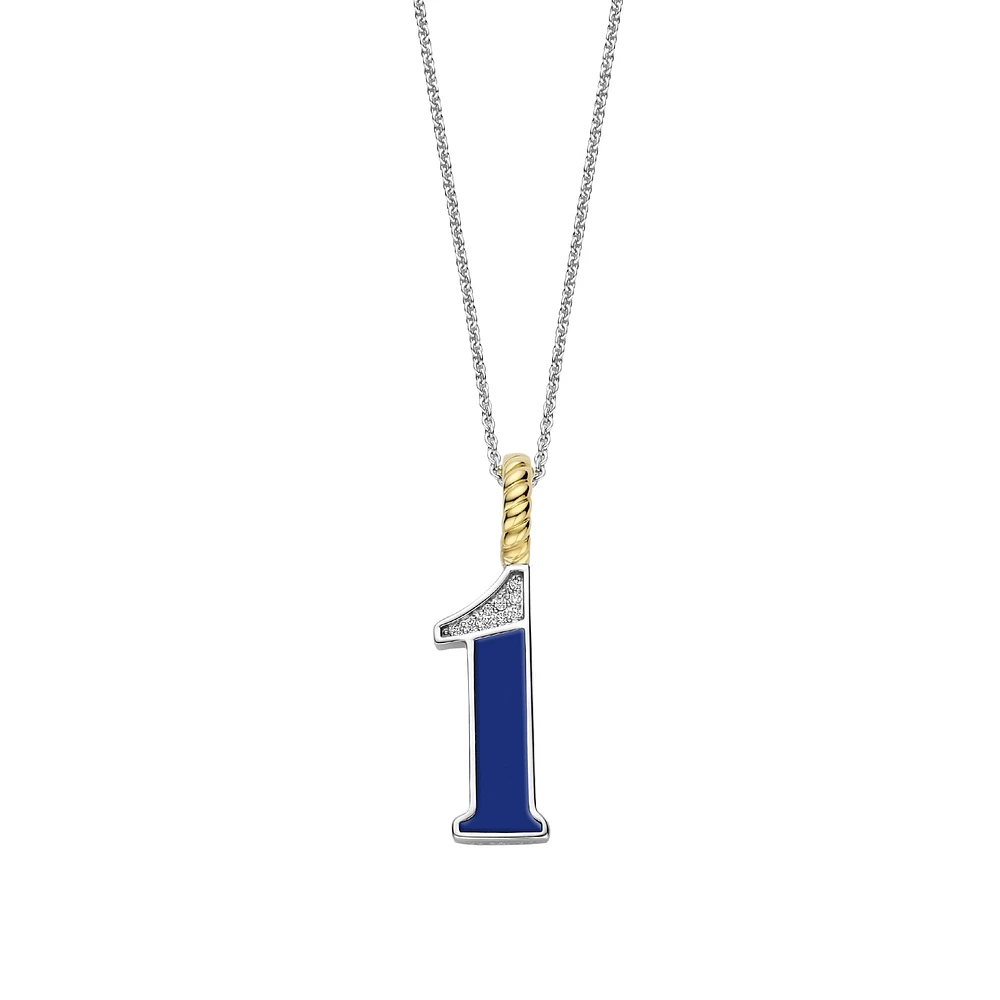 Number Necklace in Lapis Blue