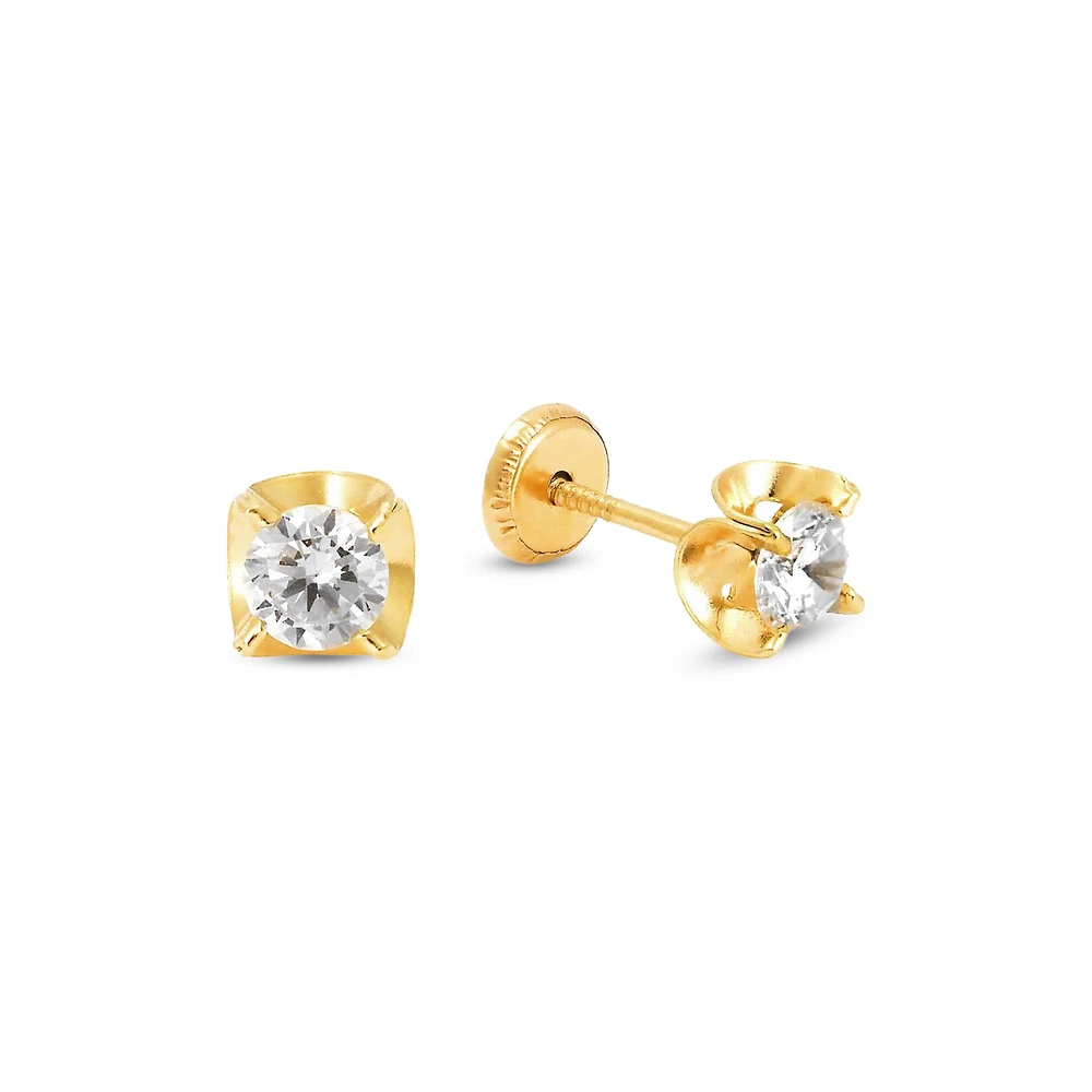 Cupcake Set 4MM Clear Stud Earrings