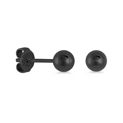 6MM Polished Steel Ball Stud Earrings