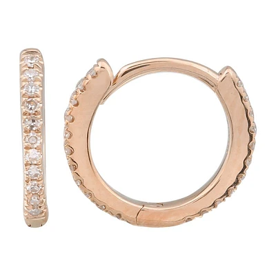 10MM Diamond Huggie Earrings