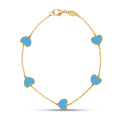 Heart Inlay Turquoise Bracelet