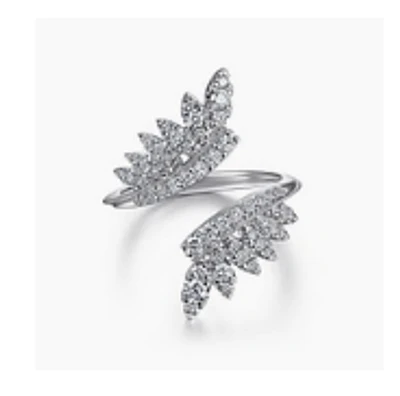 Leaf Bypass Enhancer Diamond Ring