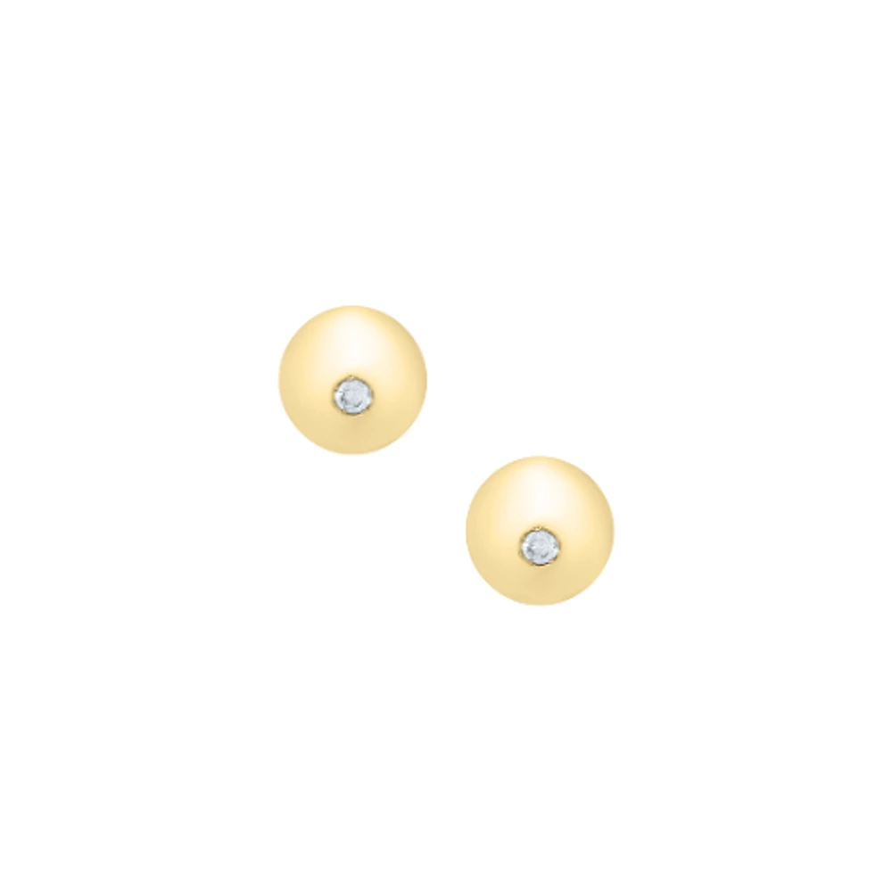 Half Ball Diamond Kids Stud Earrings