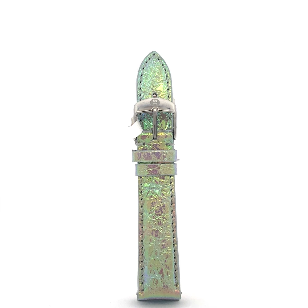 18MM Iridescent Glow Crackle Leather Strap