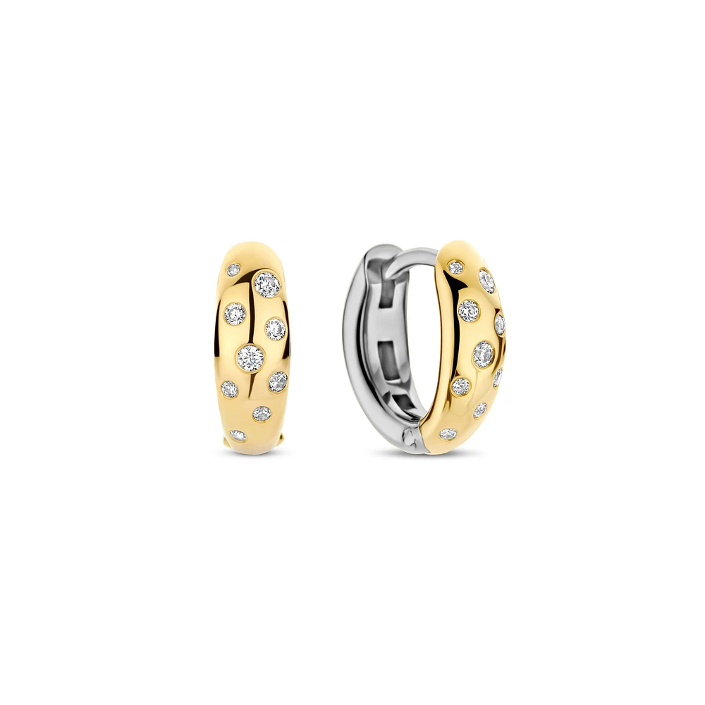 Harmonious Clear Huggie Earrings
