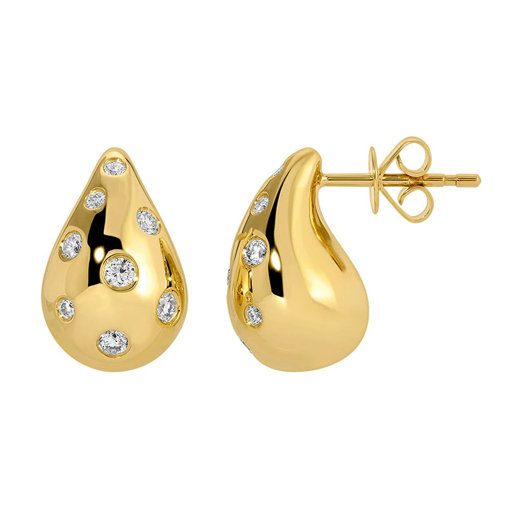Drop with Diamonds 15MM Earrings