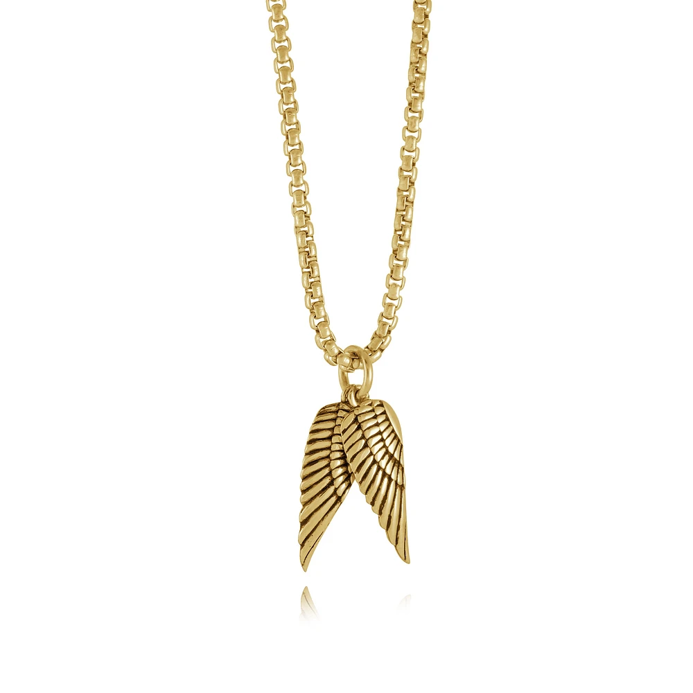 Angel Wings Golden Steel Necklace