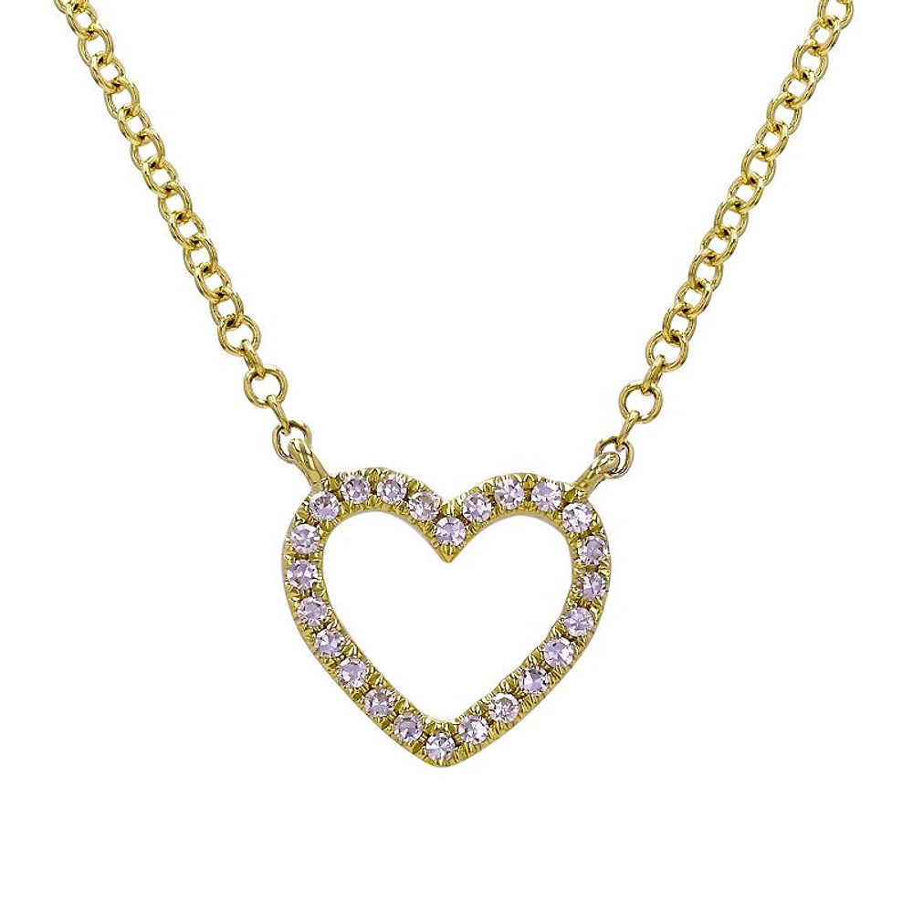 Open Heart 9MM Diamond Necklace