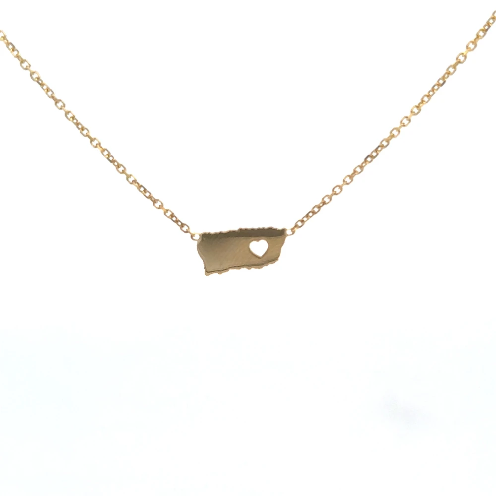 My Small island Puerto Rico Cutout Heart Necklace