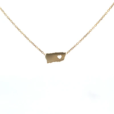 My Small island Puerto Rico Cutout Heart Necklace