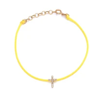 Cross Diamond Cord Bracelet