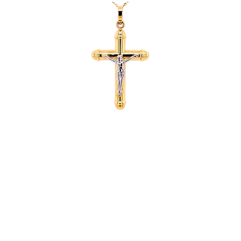 Hollow Two Tone Crucifix 27MM Pendant