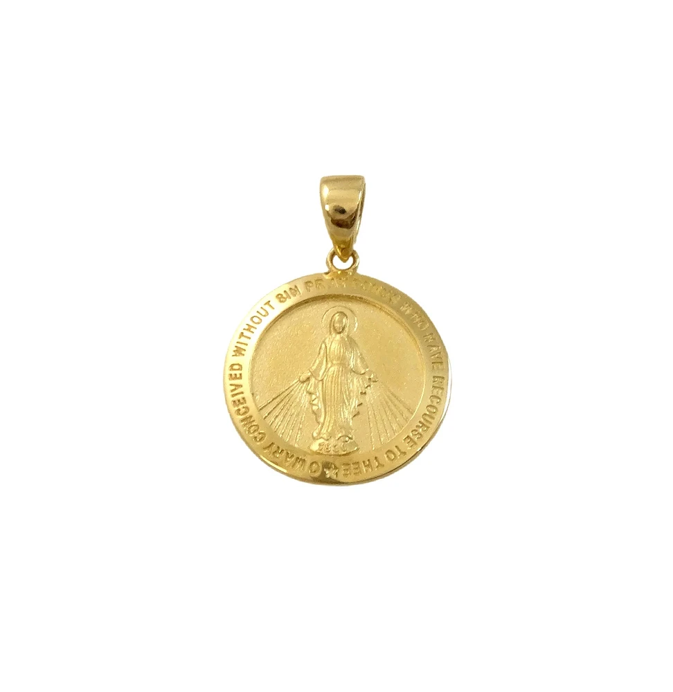 Round Virgen Milagrosa Pendant 14.5MM