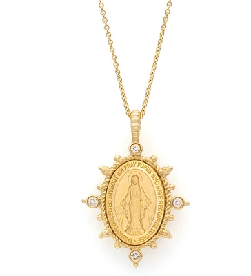 Virgen Milagrosa Diamond Accent Necklace