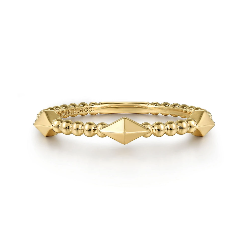 Pyramid Beaded Classic Ring