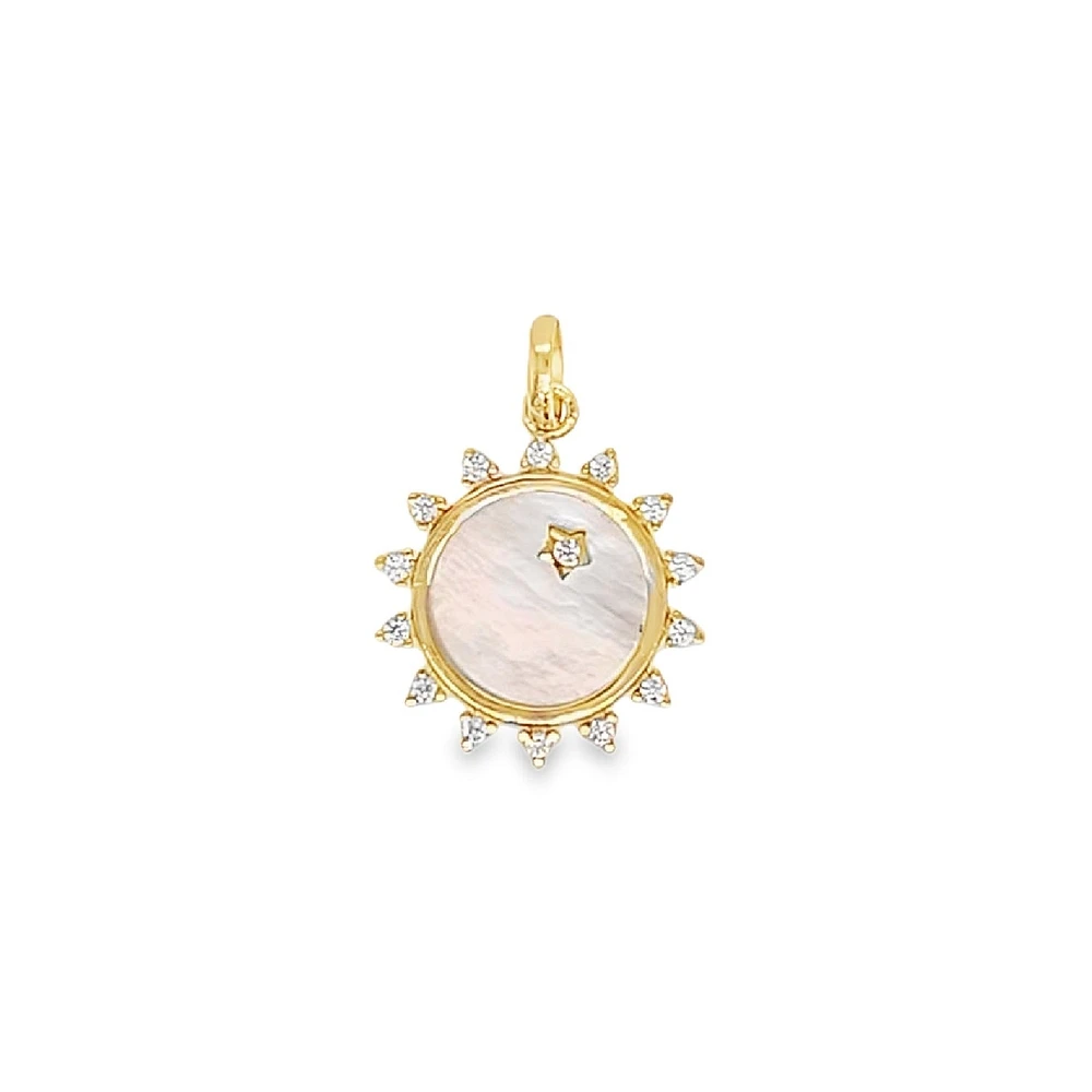 Mother Pearl Circle Medallion Pendant
