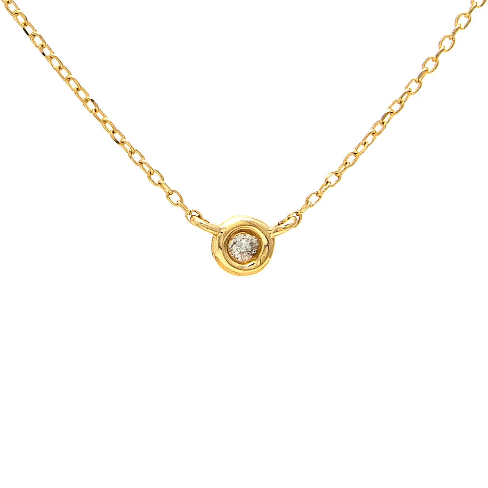 Bezel Diamond .02ct Necklace