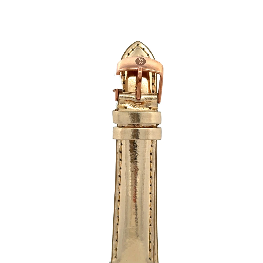 18MM Shiny Gold Leather Strap