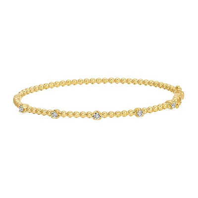 Beaded and Diamonds Bangle Bracelet