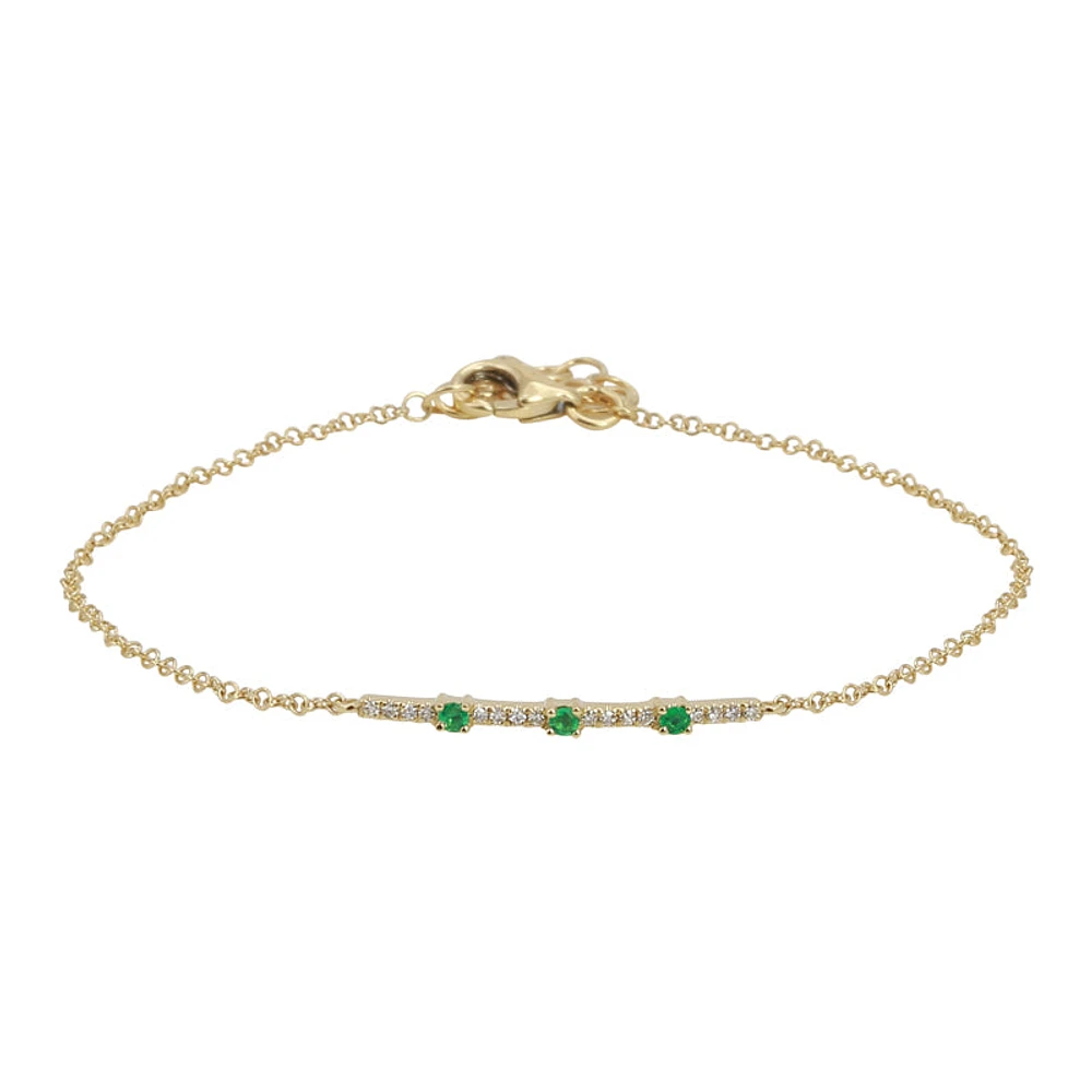 Diamond and Emerald Bracelet