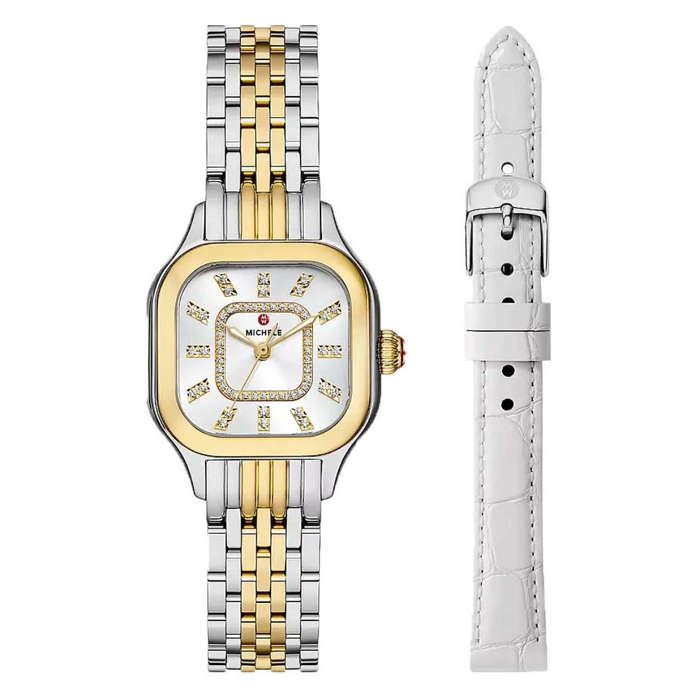Meggie Two Tone Diamond 29MM Watch and Additional Strap