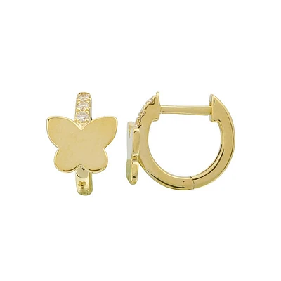 Butterfly Diamond Huggie Earring