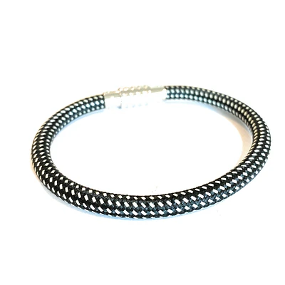Black and White Nylon Steel Bracelet