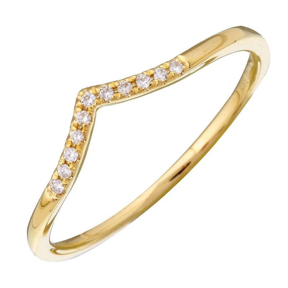 .04ct diamond curved wedding ring