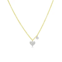 Rose Gold Heart Diamond Dainty Necklace