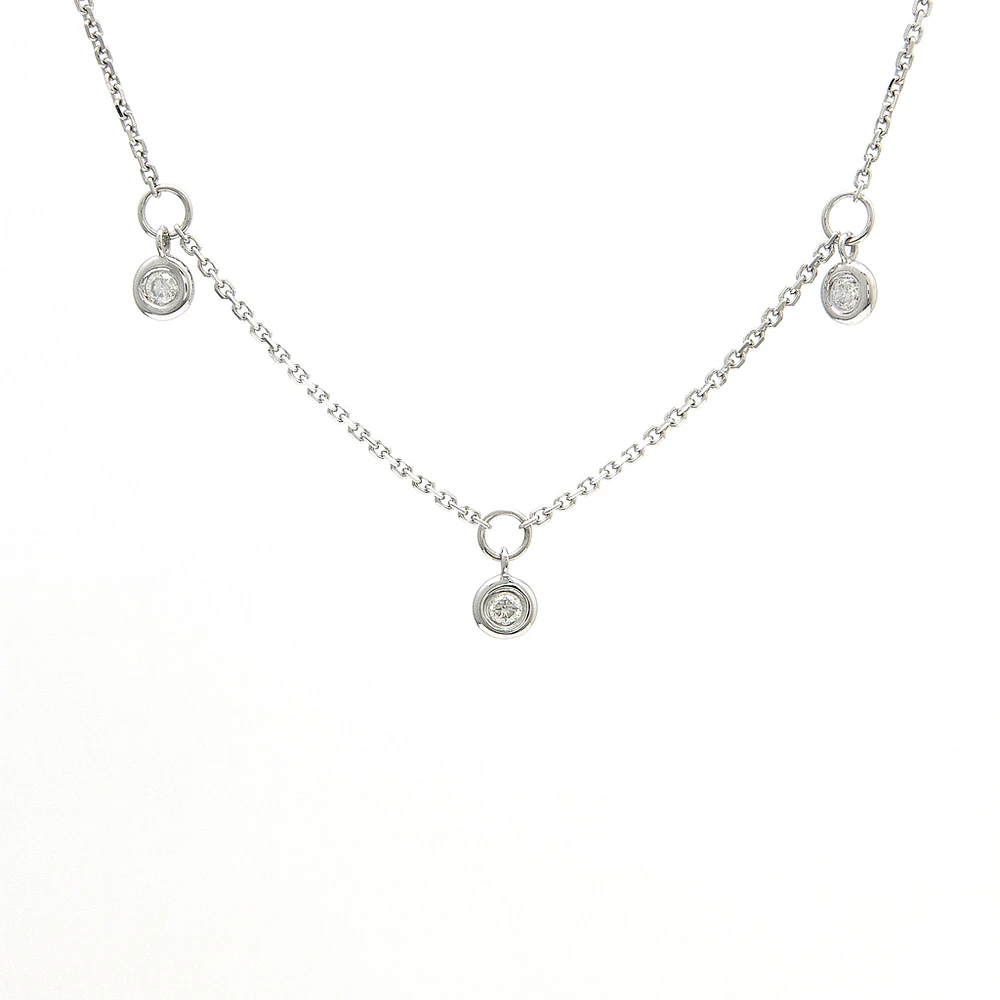 Triple Diamond Disks Necklace