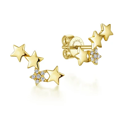 Star Cluster Crawler Earrings 14K