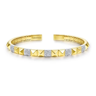 Pave Pyramid Bangle Bracelet