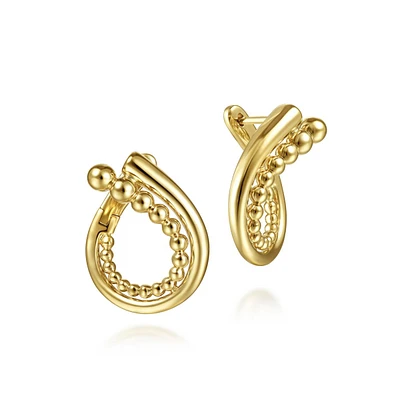 Bujukan Beaded Bypass Hoop Earrings 20mm